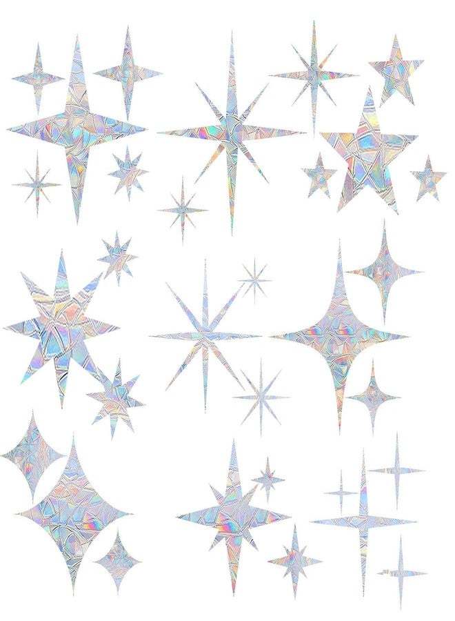 Shawula 33PCS Star Window Clings - Anti-Collision Decals to Save Birds from Collisions,Non Adhesive Prismatic Vinyl Clings, (Rainbow Stickers)… - Image 1
